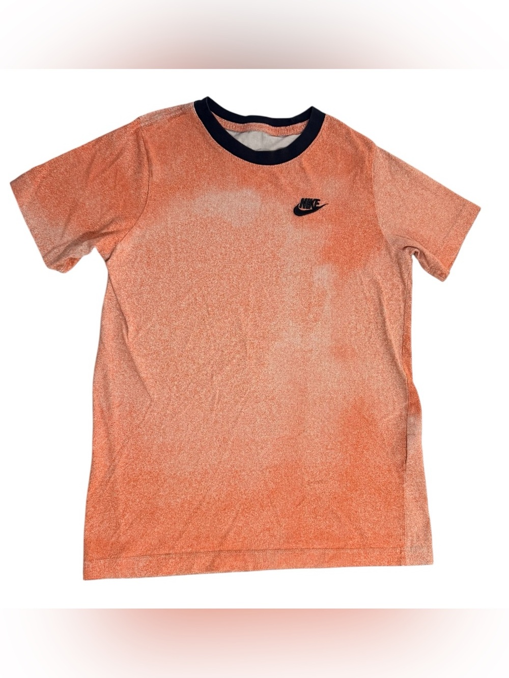 Nike Kids Orange Mineral Wash T-Shirt Youth Large Cotton Crew Neck Logo Tee